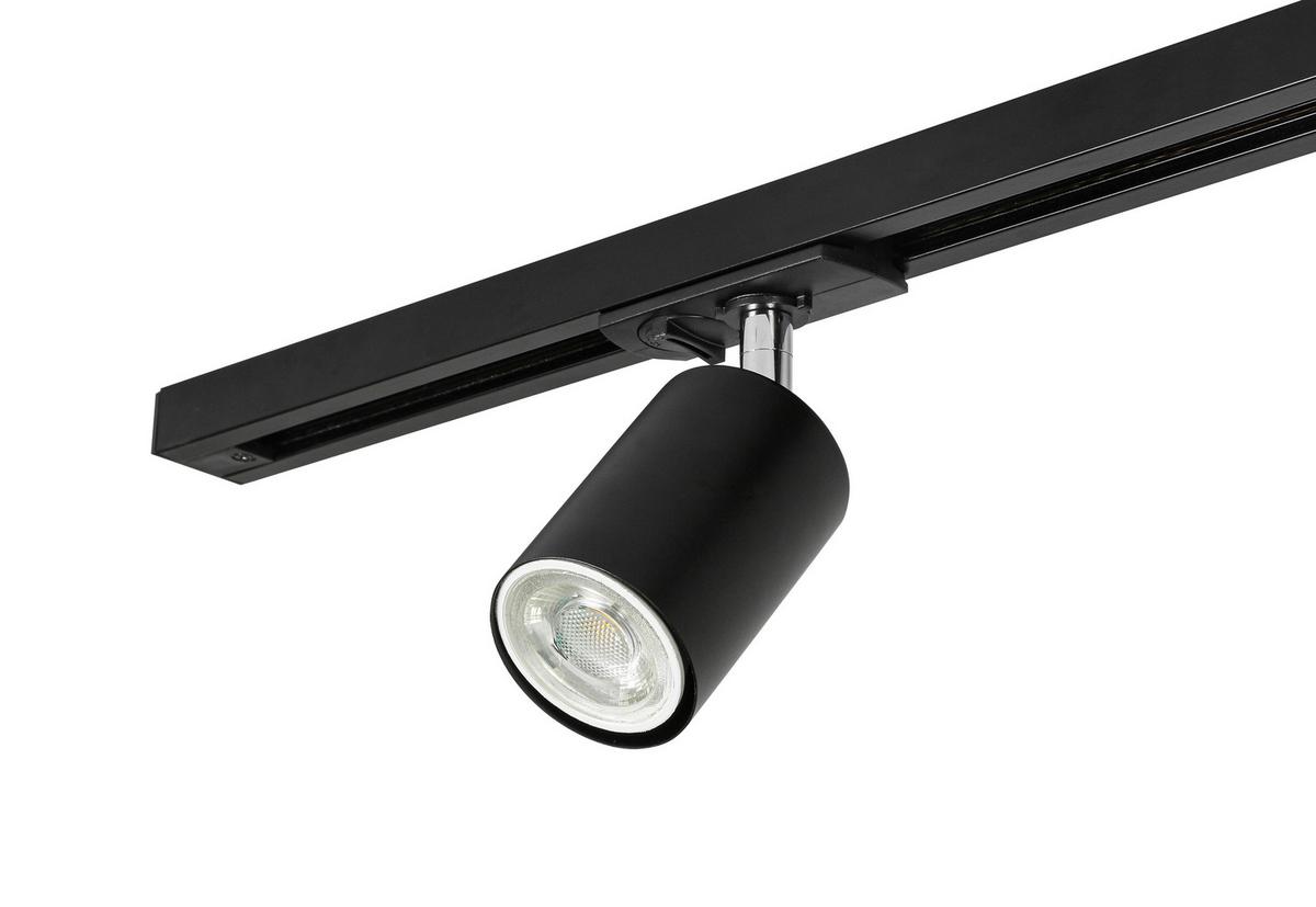 SYSTEM SZYNOWY BINE - czarny/kolor chromowy, Trend, tworzywo sztuczne/metal (210/5,5/14cm) - Novel