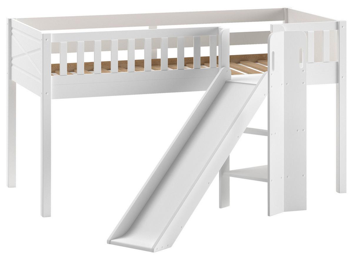 Spielbett Scott Police ca. 90x200 cm Kiefer Weiß - Naturfarben/Weiß, ROMANTIK / LANDHAUS, Holz (90/200cm) - Vipack