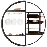 Flaschenregal Billy aus Eisen in Schwarz - Schwarz, LIFESTYLE, Metall (80/80/15cm) - Premium Living