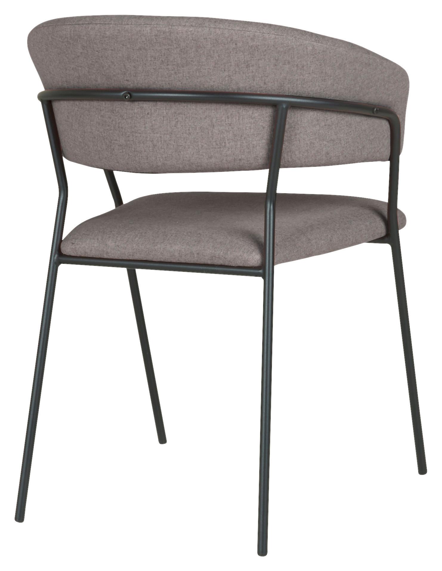 STOL MED ARMSTÖD ALICE -TOP- - mörkgrå/svart, Modern, metall/trä (53/80/59cm) - Mömax