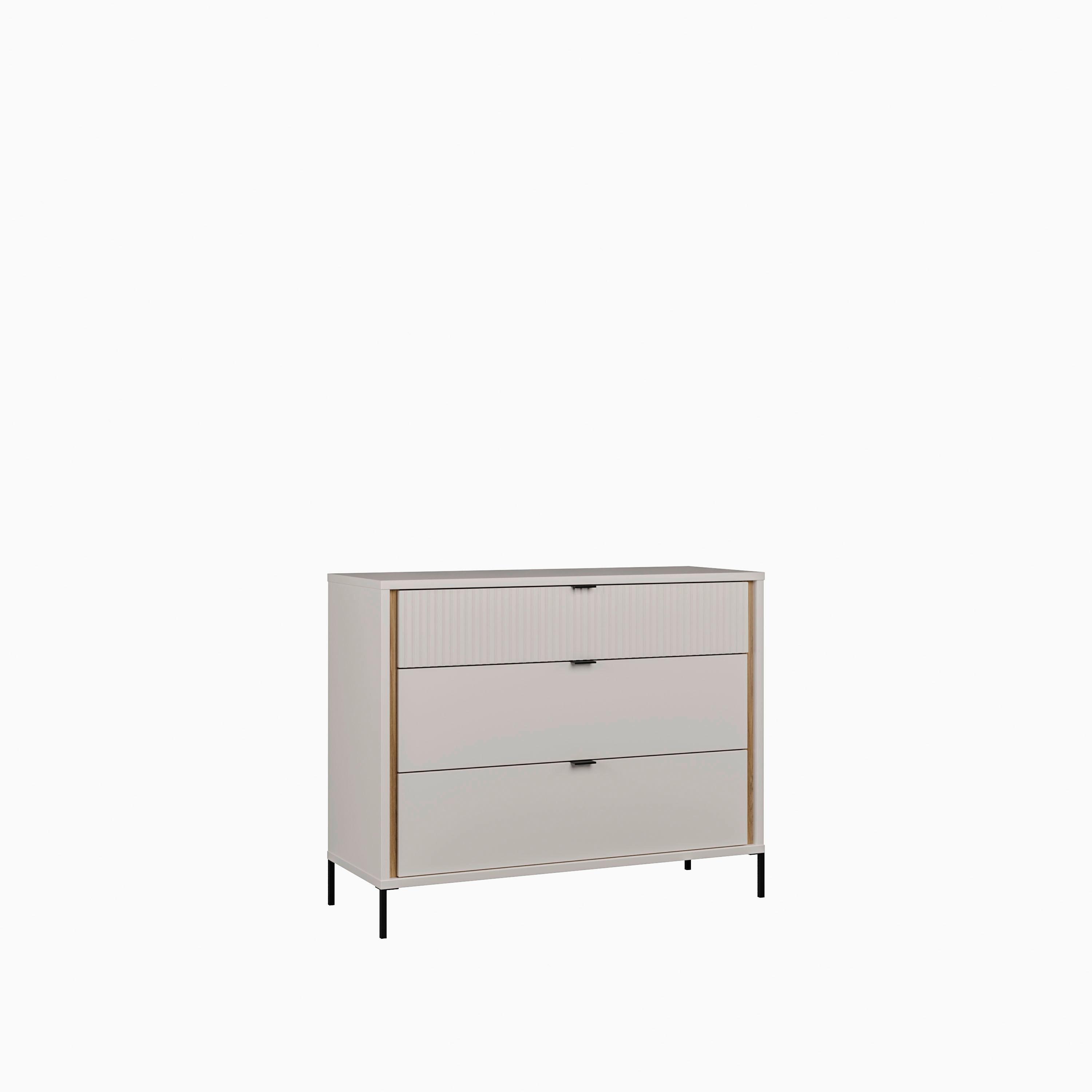 Komoda Seravel - boje hrasta/boje pijeska, Konvencionalno, drvni materijal/metal (109,4/87,2/41,5cm) - Modern Living