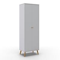 DREHTÜRENSCHRANK in Weiss "Ludo" - Weiss/Naturfarben, Modern, Holz/Metall (60/180/40cm) - Bessagi Home