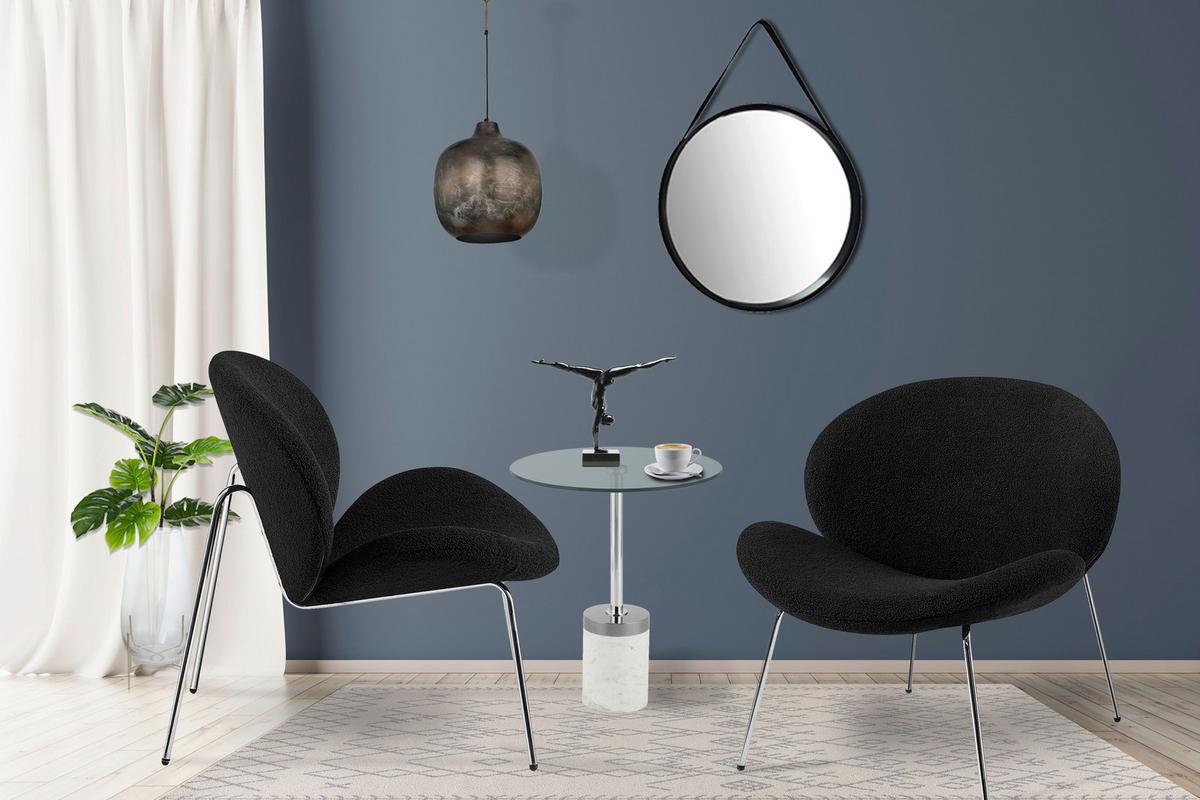 Szék Szett Jaden 125 - fekete/ezüstszínű, Modern, textil/fém (73,5/74/75cm) - Kayoom