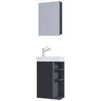 GÄSTEBAD LUMIA - Weiss/Anthrazit, Modern, Glas/Keramik (40cm) - MID.YOU
