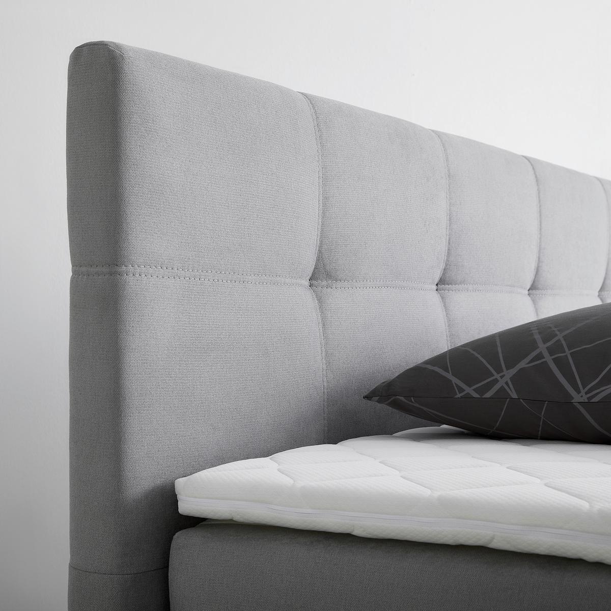 Boxspringbett Miami in Grau ca. 180x200cm - Schwarz/Grau, KONVENTIONELL, Holz/Holzwerkstoff (180/200cm) - Mömax