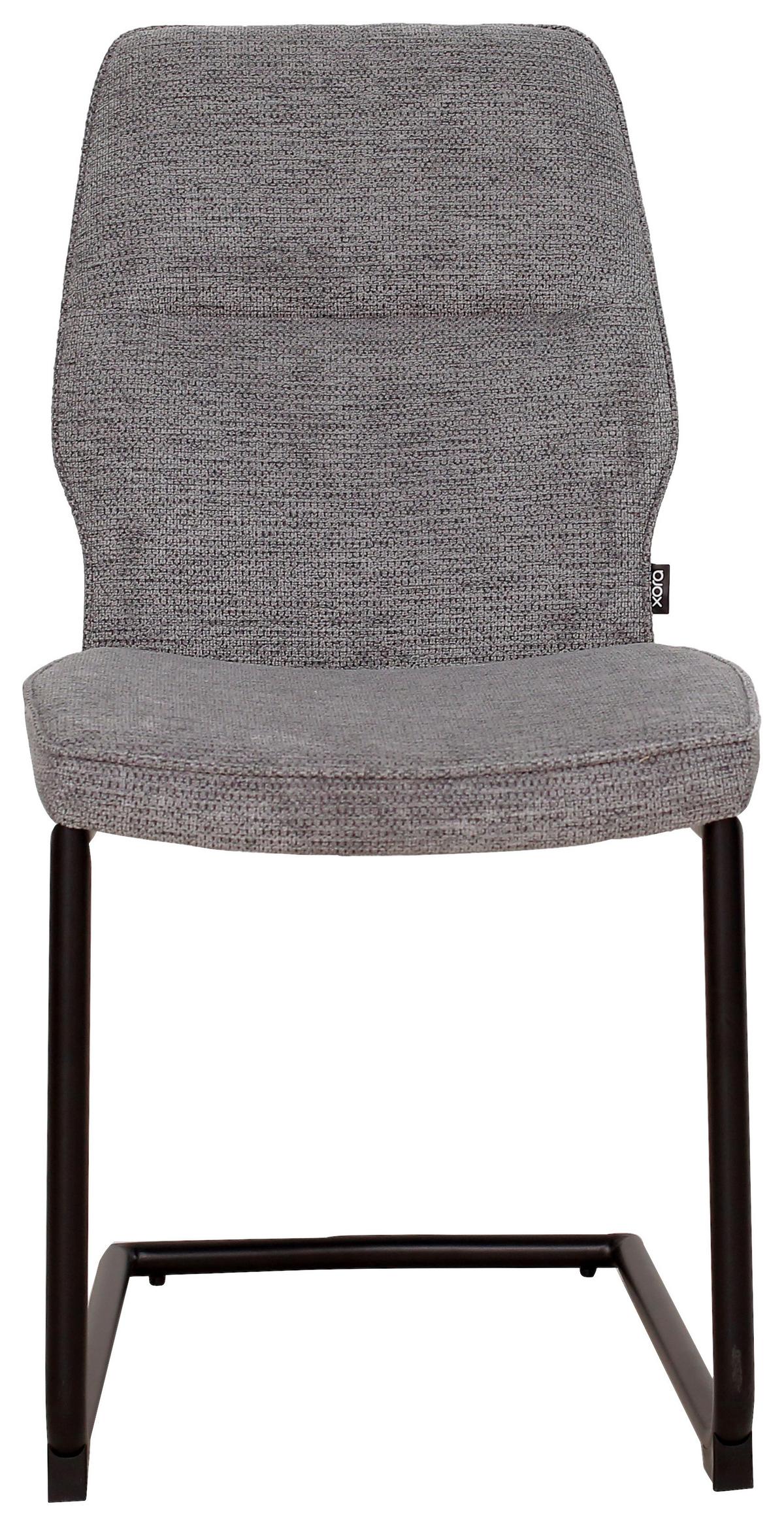 KRZESŁO NA PŁOZIE SALLY - czarny/szary, Design, metal/tkanina (45/91/62cm) - Xora