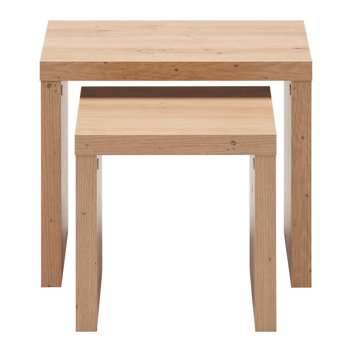 Beistelltischset Twix in Eichefarben, 2-teilig - Eichefarben, MODERN, Holzwerkstoff (44/31/37/31/30cm) - Mömax