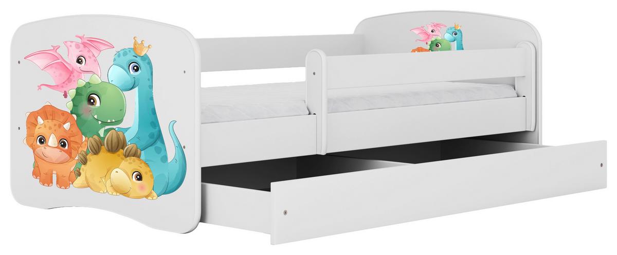 Otroška Postelja Babydreams, Bela, 80x160cm - bela/barve breze, Moderno, tekstil/leseni material (80/160cm) - MID.YOU