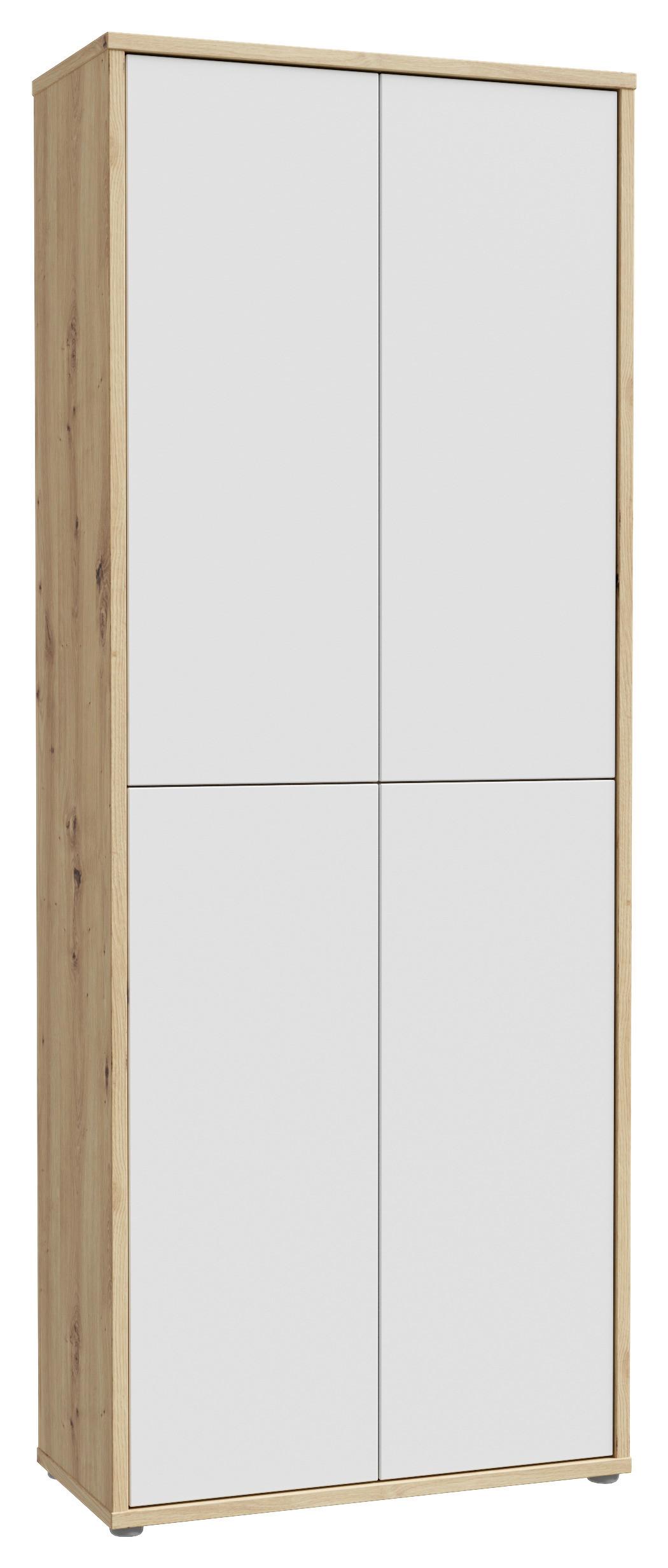 Ormar Za Cipele Alice - siva/hrast Artisan, Moderno, drvni materijal/plastika (74,5/191,9/34,9cm) - Modern Living