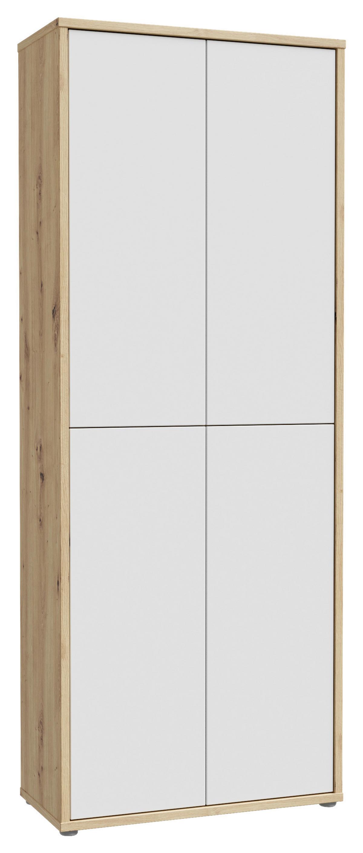 Ormar Za Cipele Alice - siva/hrast Artisan, Moderno, drvni materijal/plastika (74,5/191,9/34,9cm) - Modern Living
