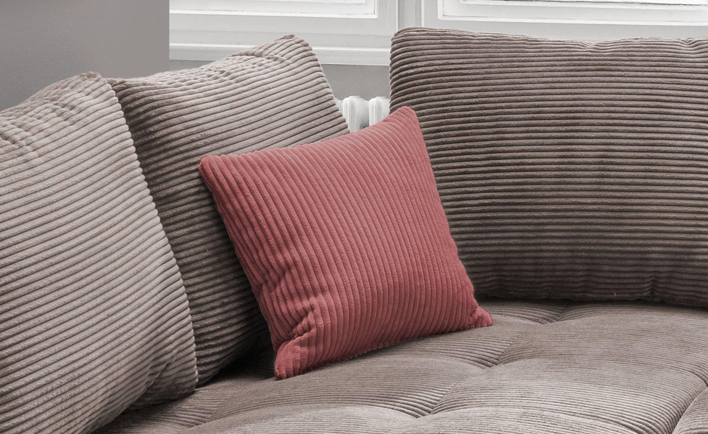 HÖRNSOFFA ALVITO - brun/korall, Design, trä/textil (202/298cm) - P & B