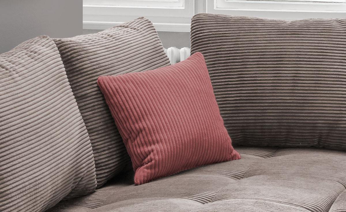 Sedežna Garnitura Alvito, Rjava, Siva, Ležišče - rjavosiva/barve korale, Design, tekstil/les (202/298cm) - Modern Living