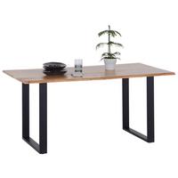 Jedilna Miza Mundra, Masivno, 160x90 - črna/barve akacije, Konvencionalno, kovina/les (160/76/90cm)