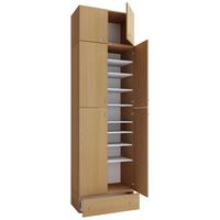 Schuhschrank Lona XXL ca.70x240x39cm Buchefarben - Buchefarben/Schwarz, MODERN, Holzwerkstoff/Kunststoff (70/240/39cm) - MID.YOU