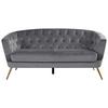 Trosed Lita, Siva, Žamet - zlate barve/siva, Moderno, kovina/tekstil (183/78/83cm) - Ti'me