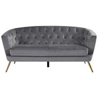 Trosed Lita, Siva, Žamet - zlate barve/siva, Moderno, kovina/tekstil (183/78/83cm) - Ti'me