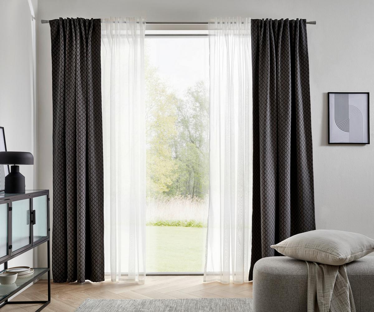 ZASŁONA GOTOWA LUNA - ciemnoszary, Konventionell, tkanina (140/245cm) - Dieter Knoll