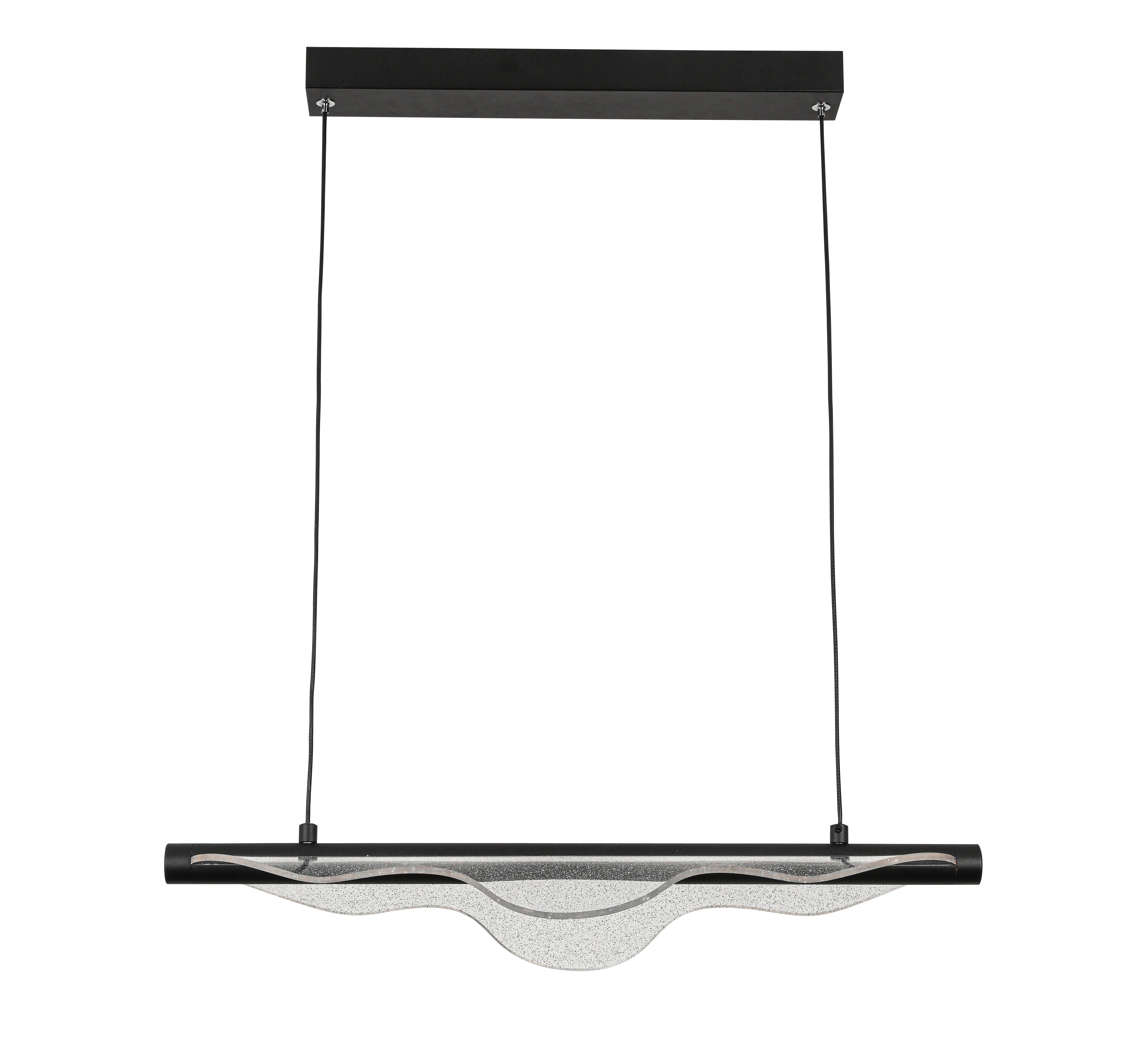 LED-Hängeleuchte Neu Schwarz max. 24 Watt - Transparent/Schwarz, MODERN, Kunststoff/Metall (60/28/120cm) - Modern Living