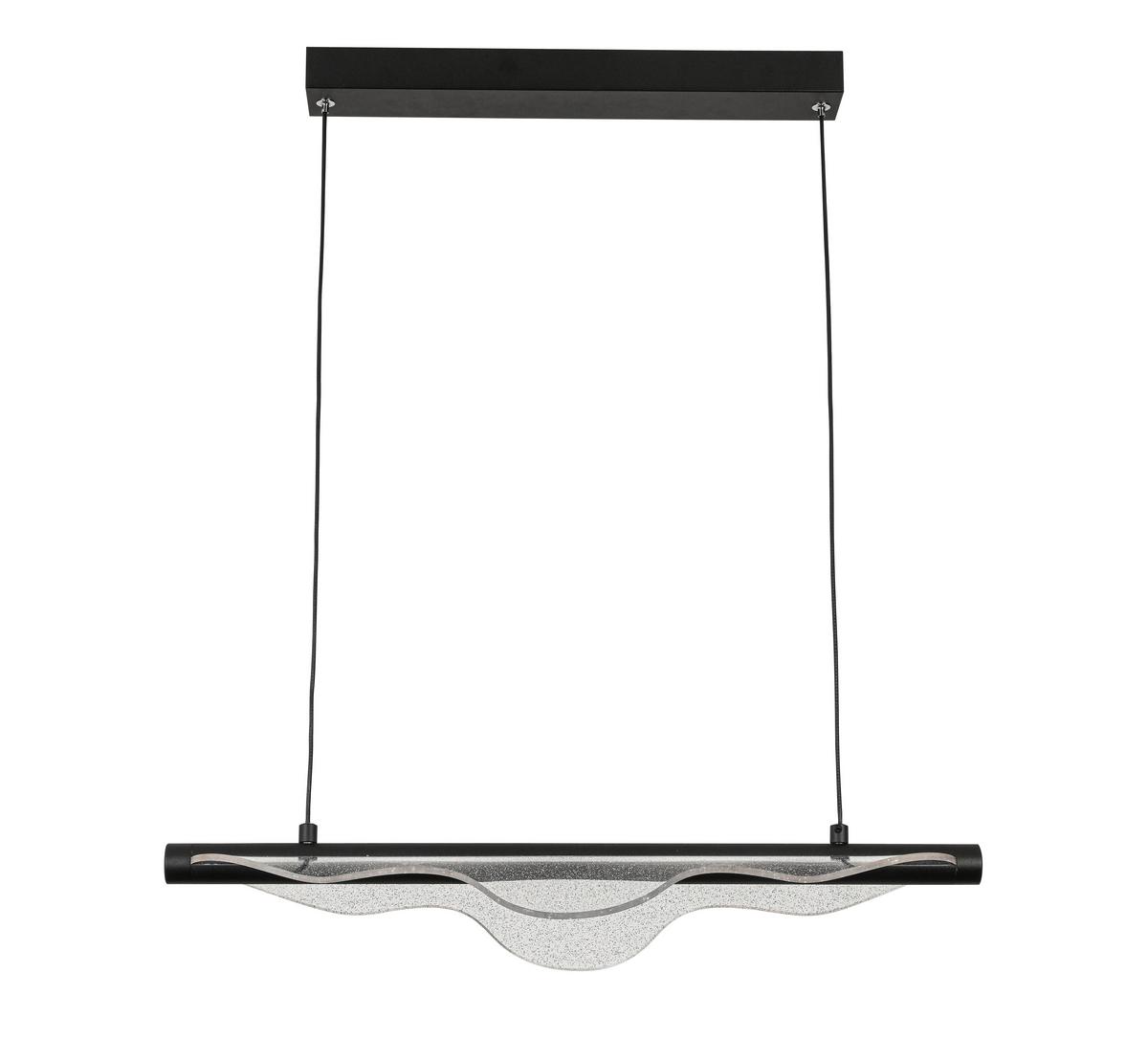 LED-Hängeleuchte Neu Schwarz max. 24 Watt - Transparent/Schwarz, MODERN, Kunststoff/Metall (60/28/120cm) - Modern Living