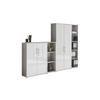 Aktenschrank Office Edition Sw Set 4 Grau/Weiß - Weiß Hochglanz/Grau, MODERN, Holzwerkstoff (257/186/33cm) - MID.YOU