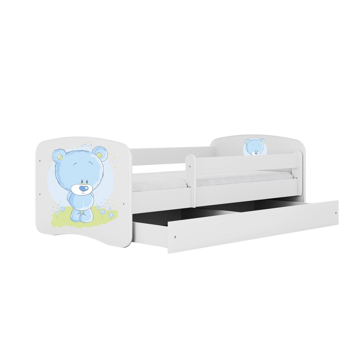 Otroška Postelja Babydreams, Bela, 80x160cm - bela/barve breze, Moderno, tekstil/leseni material (80/160cm) - MID.YOU