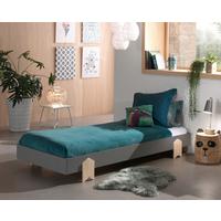 Kinder-/Juniorbett Modulo ca. 90x200 cm Grau - Grau/Kieferfarben, MODERN, Holz/Holzwerkstoff (90/200cm) - Vipack