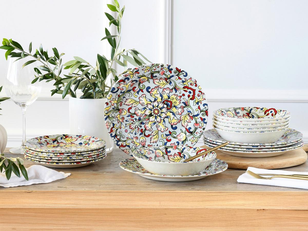 Jedilni Servis Arabesque, 18-Delni - večbarvno, Basics, keramika - Creatable