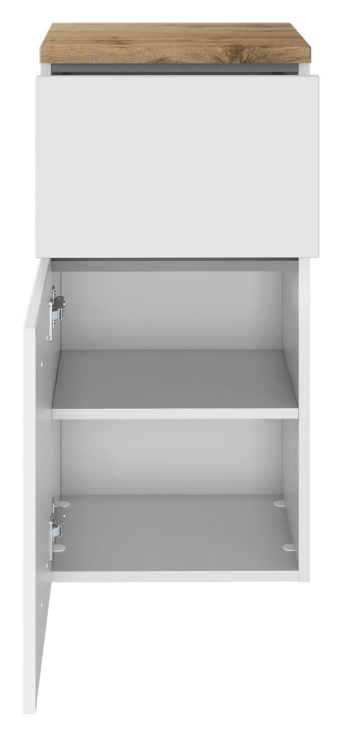 Unterschrank in Weiss 'Pienza' - Eichefarben/Silberfarben, Basics, Holzwerkstoff/Kunststoff (40/79/35cm) - Held