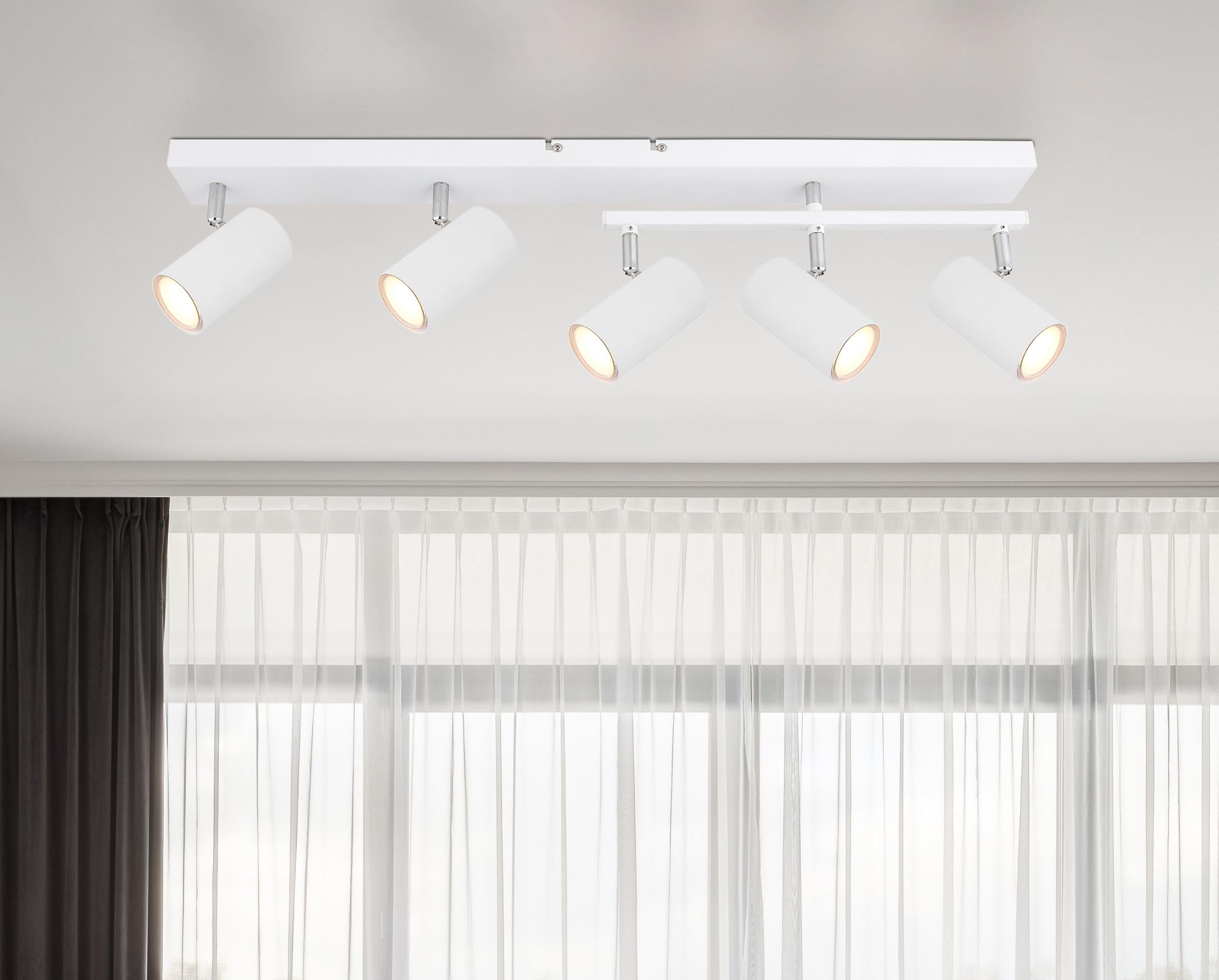 Strahler Robby max. 35 Watt - Weiß, Design, Metall (70/35/17cm) - Globo