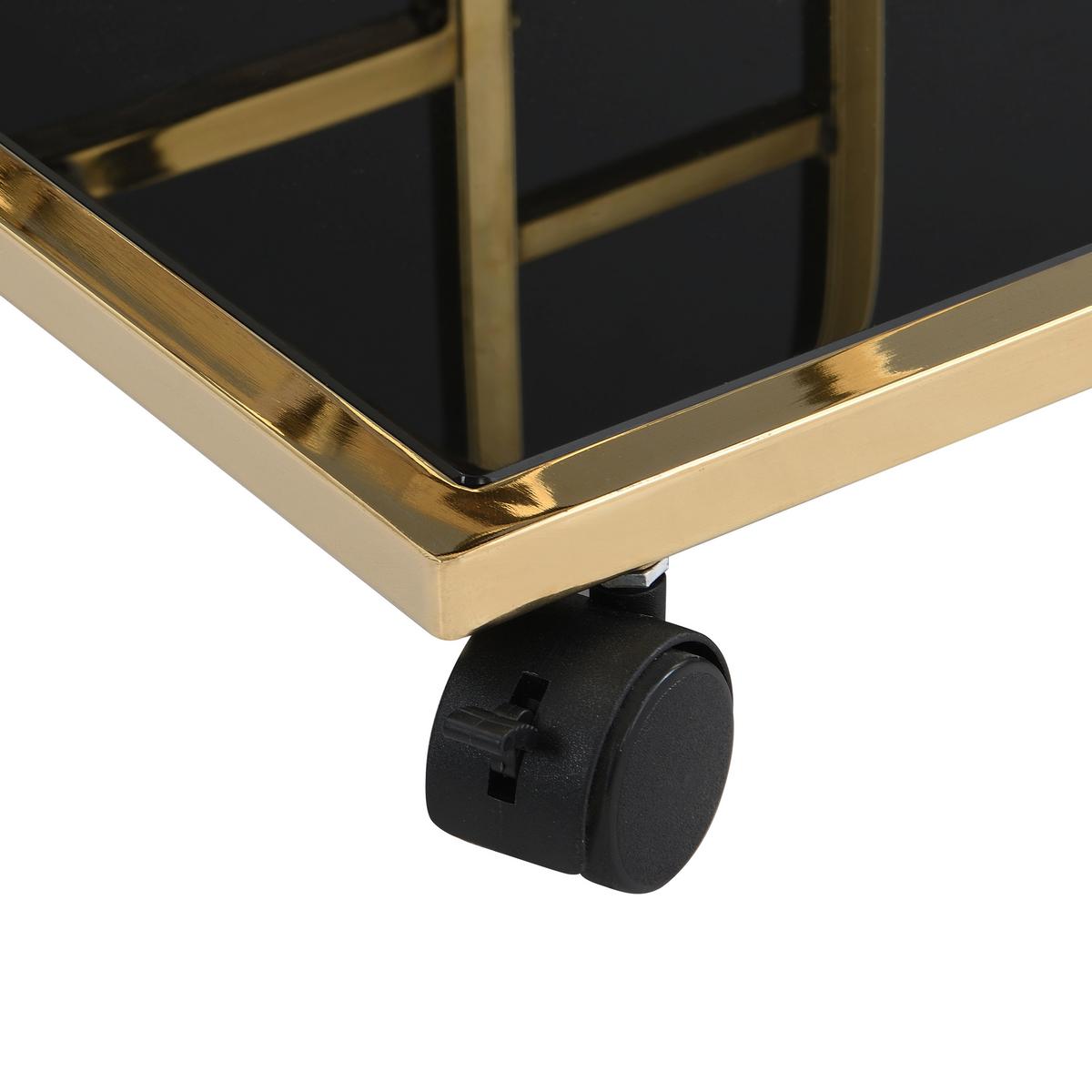 Servierwagen Wl7.336 - Goldfarben, Design, Glas/Kunststoff (67,5/43/83,5cm) - MID.YOU