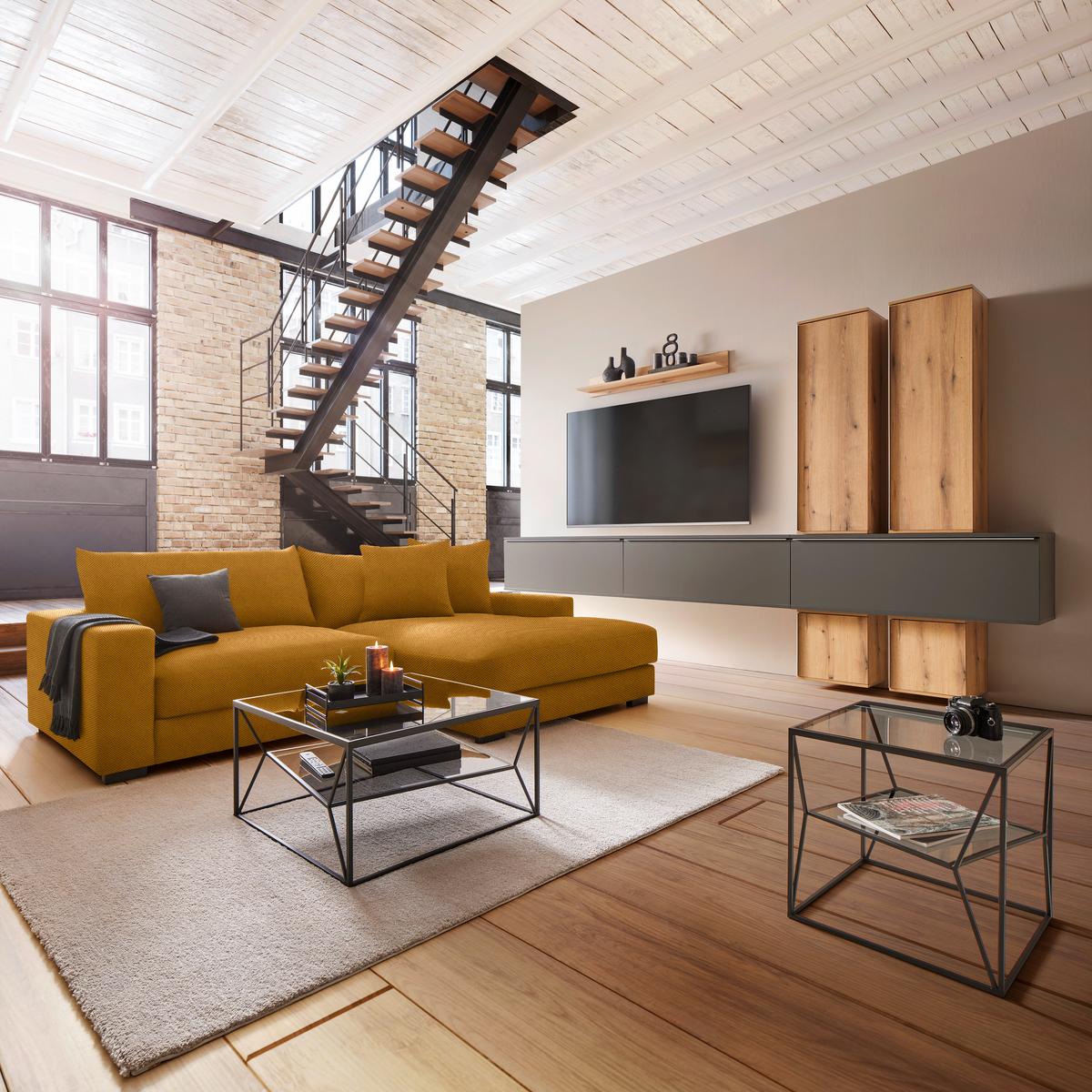 Ecksofa Pedro Senfgelb - Senfgelb, MODERN, Textil (265/83/180cm) - Mömax