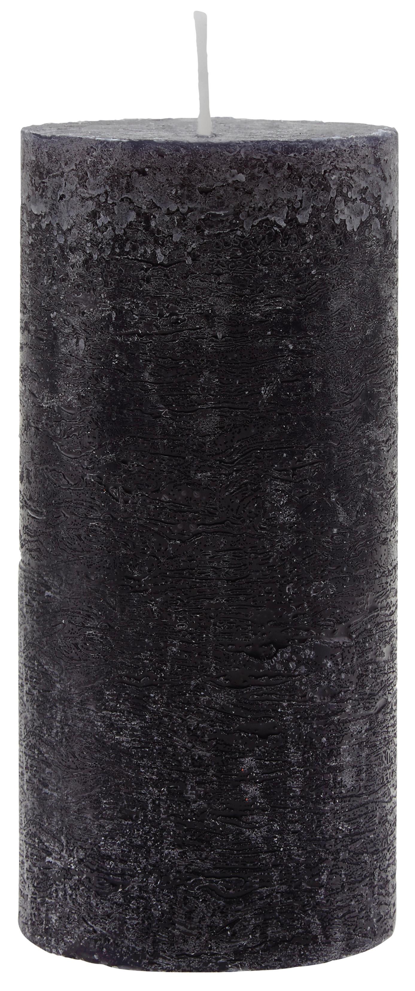 Tömbgyertya Lia - Fekete, modern (6,8/15cm) - Premium Living