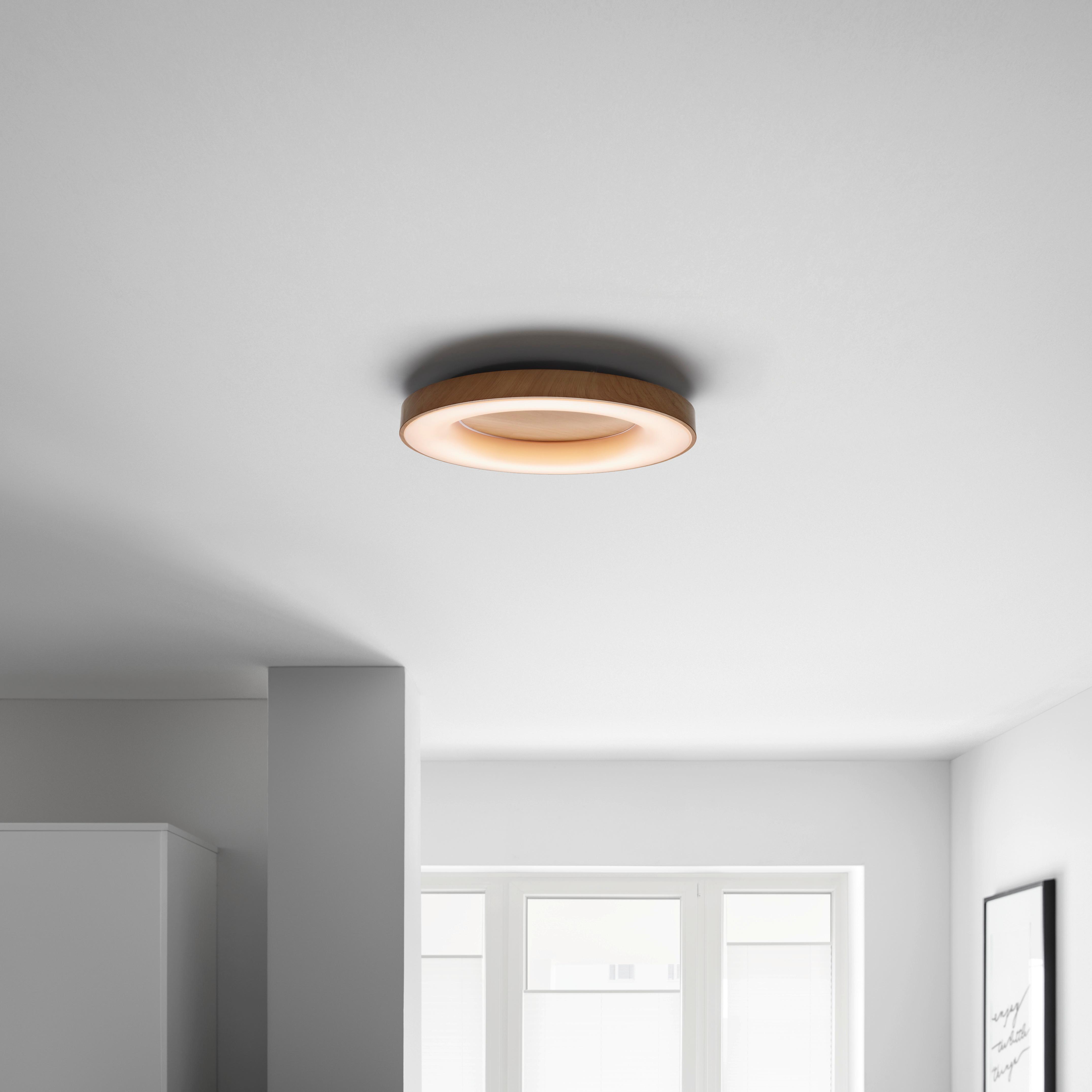 Led Plafonjera Luzia - boja hrasta/bela, metal/plastika (60/60/10cm) - Premium Living