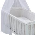 Wiegenset in Weiß, ca. 40x90cm - Hellgrau/Weiß, Holz/Textil (53/150/94cm) - Modern Living