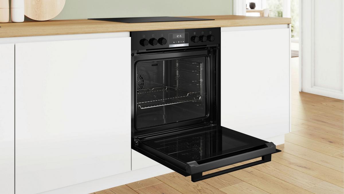 Herdset HND61MATT6 Schwarz - Schwarz, MODERN, Glas/Metall (60cm) - Bosch