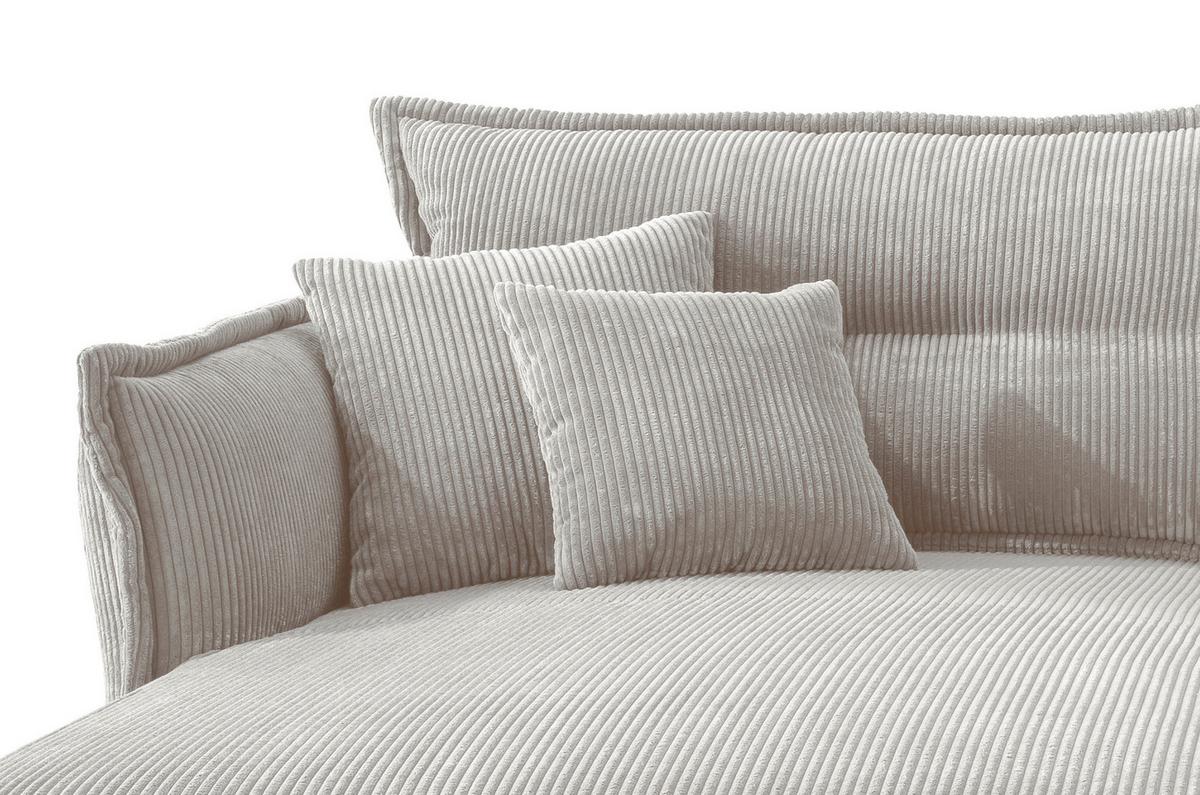 Wohnlandschaft Lava Silberfarben Cord - Silberfarben/Schwarz, MODERN, Textil/Metall (180/255cm) - Livetastic