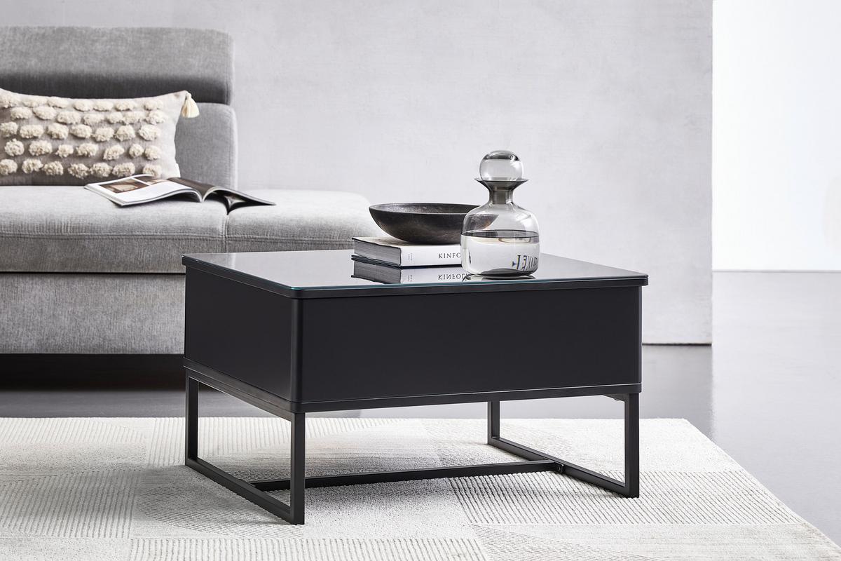 STOLIK KAWOWY WILNO - czarny, Design, metal (70/40,5-65,5/60cm) - Livetastic