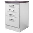 Schubkastenunterschrank Weiß - Edelstahlfarben/Weiß, MODERN, Holzwerkstoff/Metall (50/86/60cm) Schubkastenunterschrank Weiß - Edelstahlfarben/Weiß, MODERN, Holzwerkstoff/Metall (50/86/60cm)