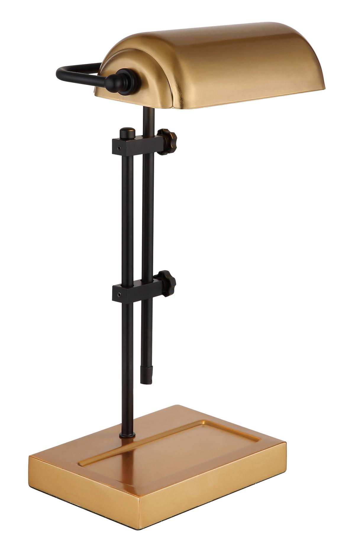 Tischleuchte Marid Weiß/Goldfarben max. 60 Watt - Goldfarben/Schwarz, KONVENTIONELL, Metall (26,5/18,2/50cm) - Globo