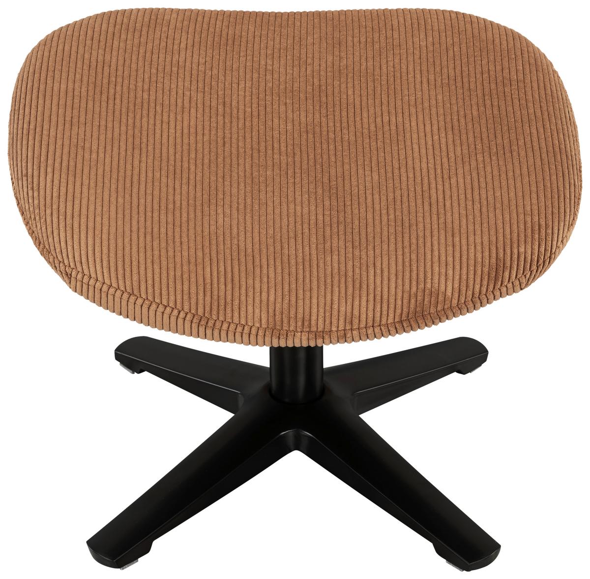 Set S Foteljem Tabbe, Oranžna, Žamet - črna/barve bakra, Moderno, kovina/tekstil (76/110/88,5cm) - Modern Living