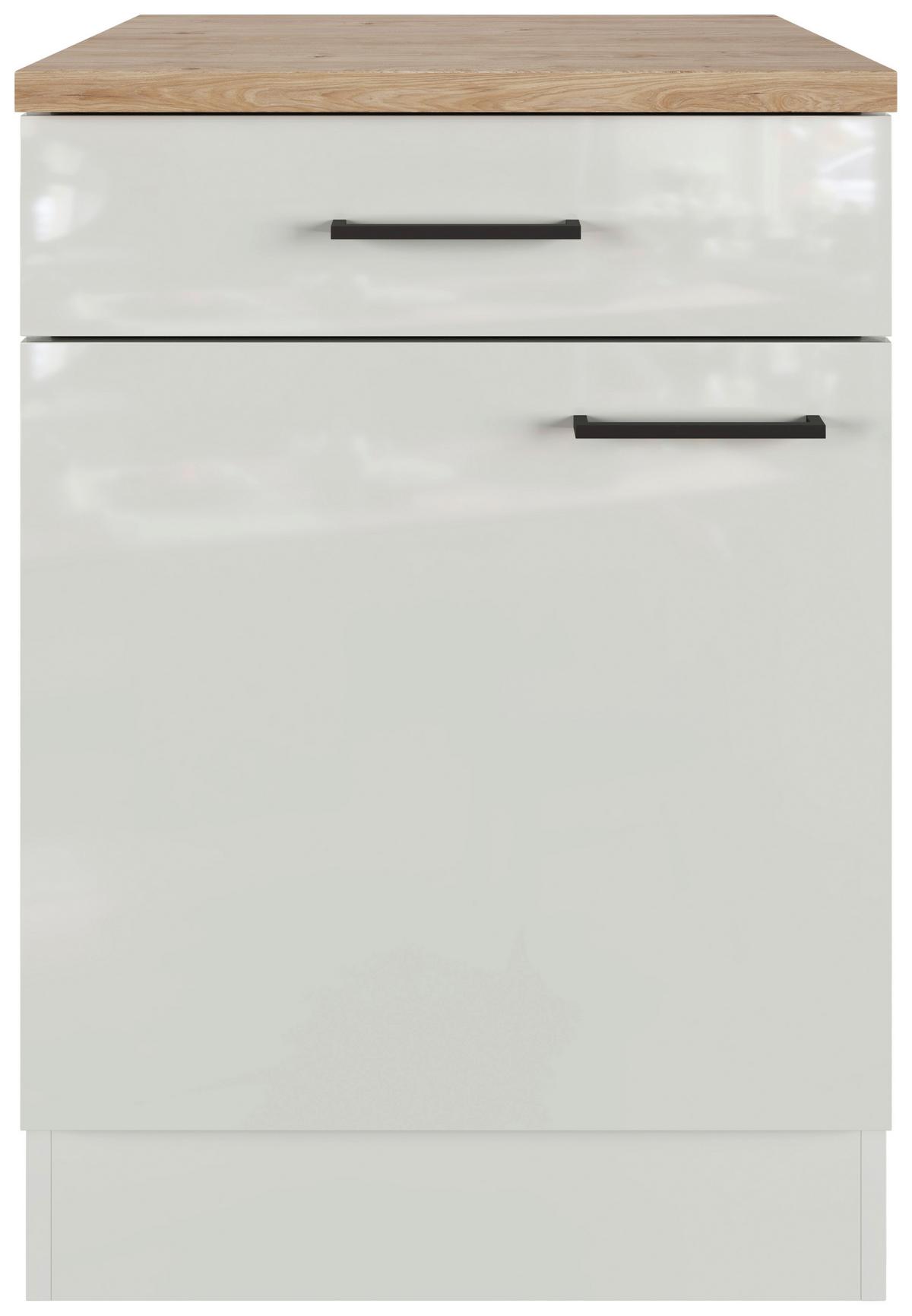 Kuhinjska Spodnja Omarica Levi, Svetlo Siva, Š. 60 Cm - črna/siva, Moderno, kovina/leseni material (60/86/60cm) - FlexWell