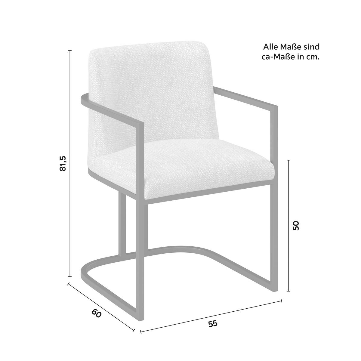 Armlehnstuhl Amara Hellgrau Webstoff Gepolstert - Hellgrau/Schwarz, MODERN, Holz/Textil (55/81,5/60cm) - Bessagi Home