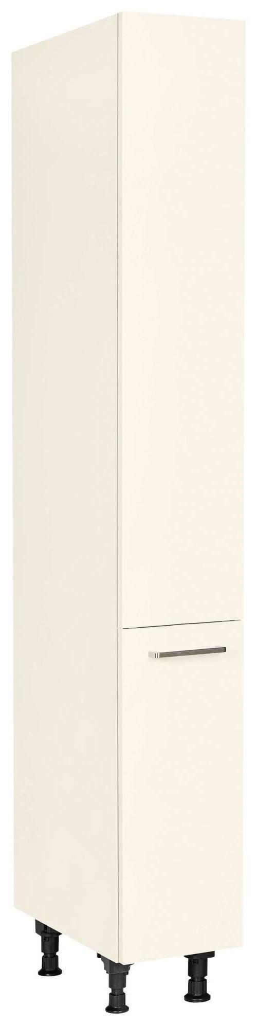 Apothekerschrank Touch Magnolie - Edelstahlfarben/Magnolie, MODERN, Holzwerkstoff/Metall (30/216,6/58cm) - Nobilia