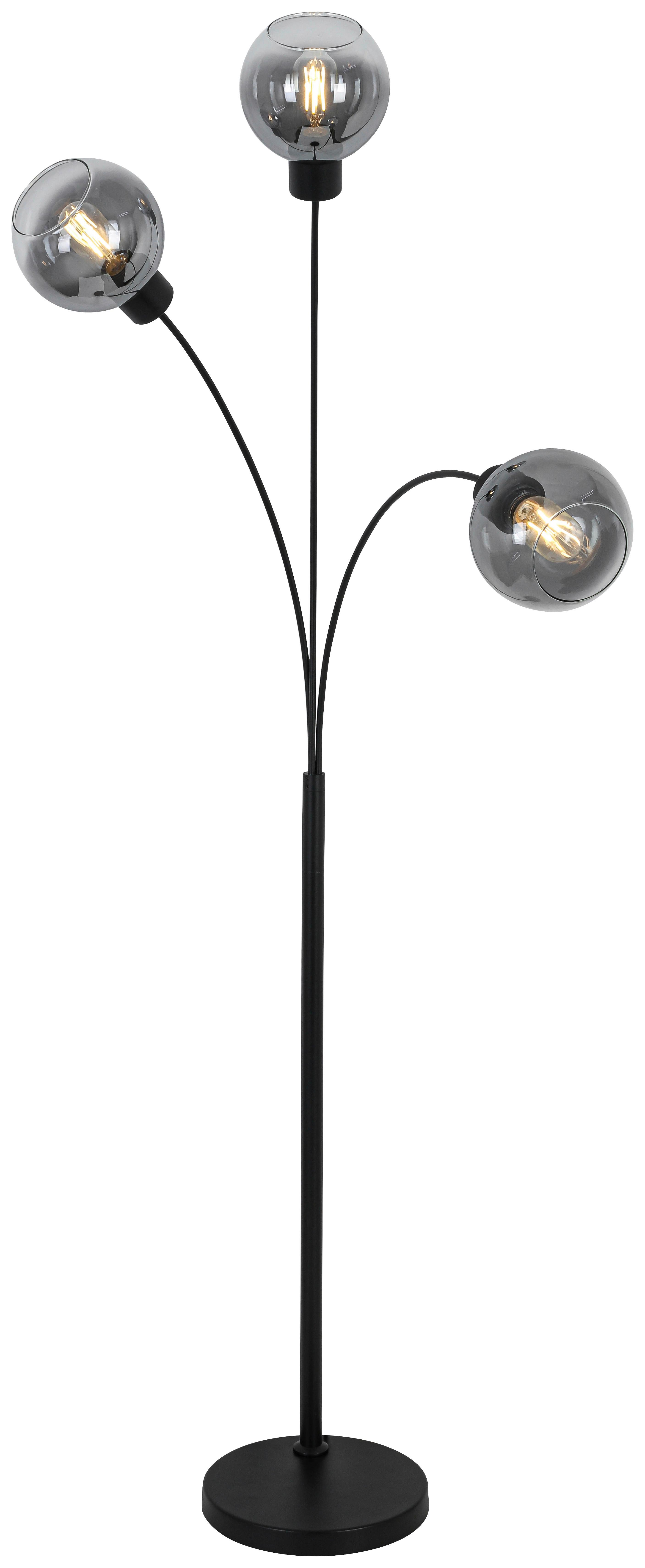 Lampadar Gitti - negru, Modern, plastic/sticlă (63/160cm) - Mömax