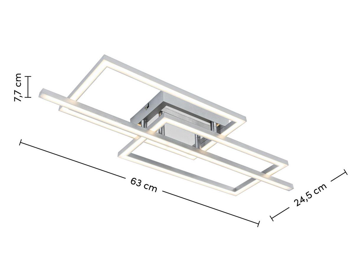 LED-Deckenleuchte Bioli Silberfarben max. 24 Watt - Chromfarben/Silberfarben, Modern, Kunststoff/Metall (63/24,5/7,7cm) - Mömax