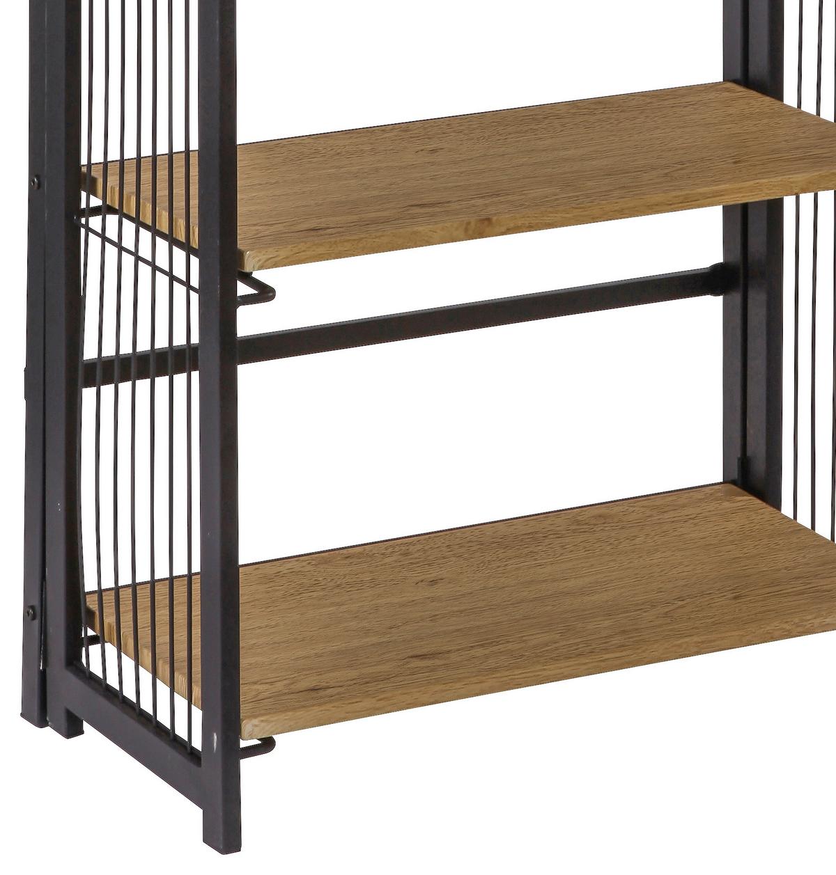 Etajeră Klapp - culoare lemn stejar/negru, Modern, metal/material pe bază de lemn (60/124,5/30cm) - Modern Living