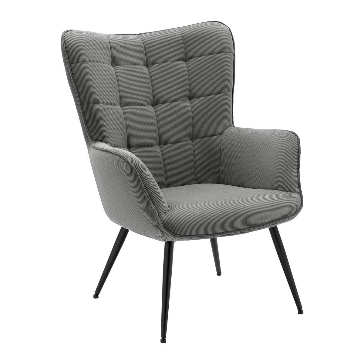 Fotel Gunvor - szürke, Modern, textil/fa (73/97/79cm) - Mömax