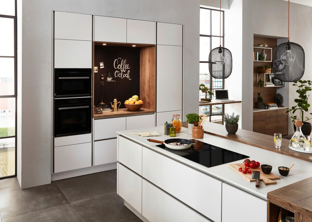 Einbauküche Fashion in Grau - Grau, MODERN, Holzwerkstoff - Nobilia