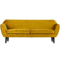 Sofa Rocco Gelb B: 187cm - Gelb/Schwarz, Design, Holz/Textil (187/75/82cm) - Livetastic