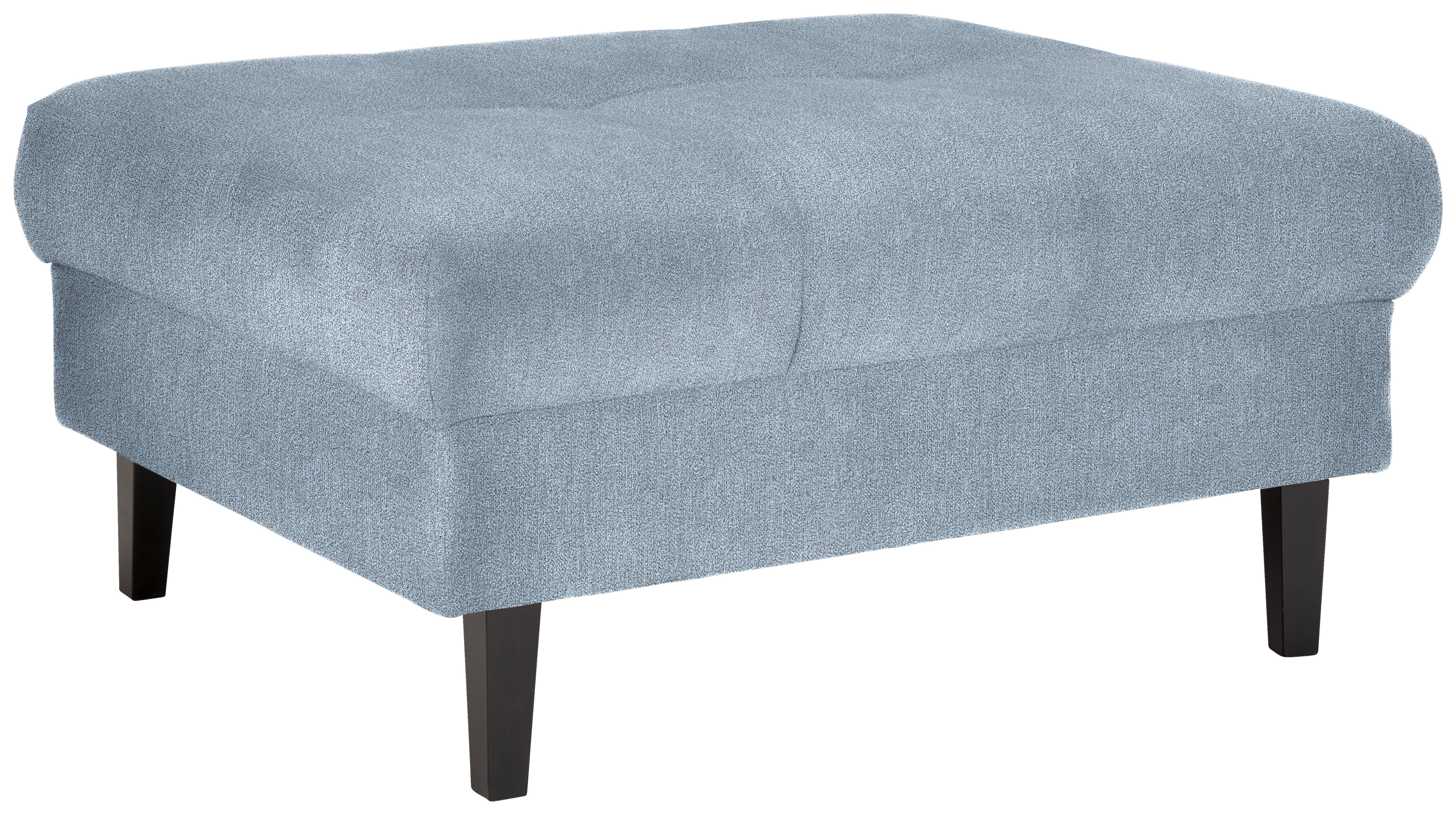 Hocker Boston Hellblau - Schwarz/Grau, Konventionell, Holz/Textil (93/46/75cm) - Based